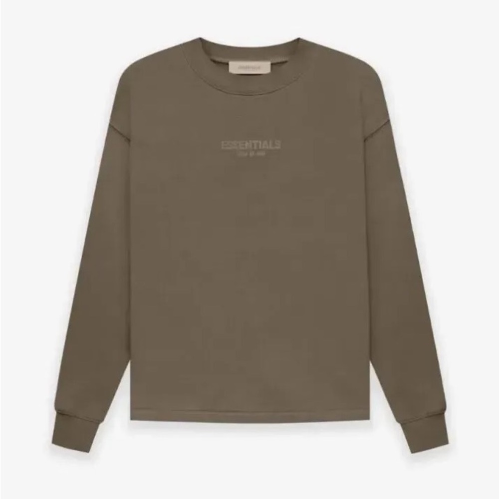 Fear of God Essentials Men’s Relaxed Crewneck ‘Wood’ NEW XSMALL